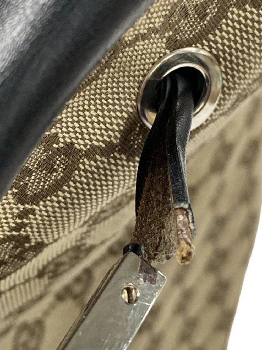 GUCCI GG 13748 Beige Black Jacquard Leather - Shoulder Bag - Picture 10 of 15